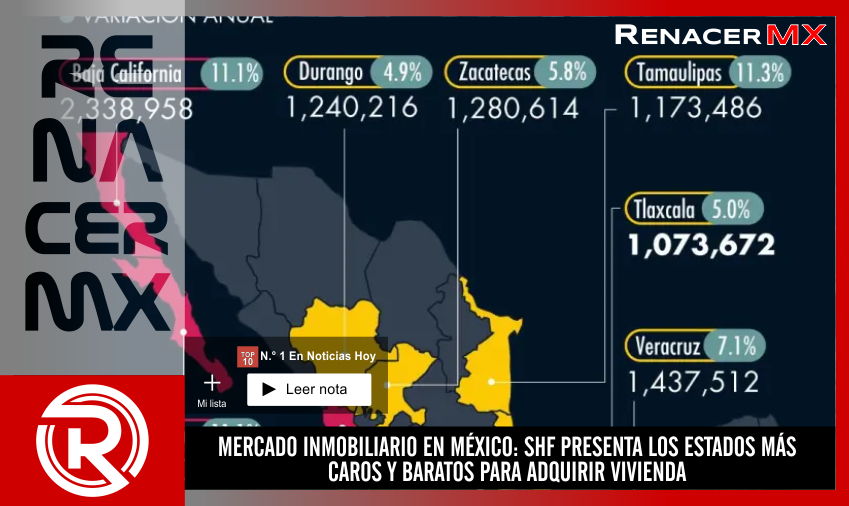 MERCADO INMOBILIARIO EN MÉXICO: SHF PRESENTA LOS ESTADOS MÁS CAROS Y BARATOS PARA…
